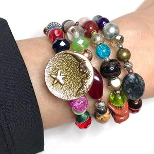 Handmade Bracelet with Vintage and Modern Elements (B76-5H) New Without Tags